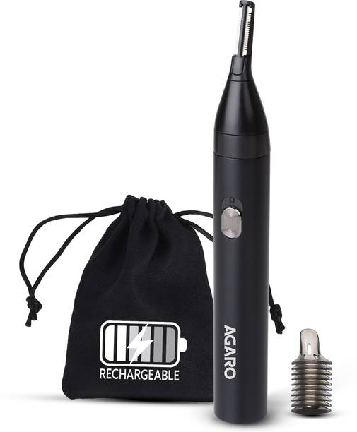 AGARO Nose & Ear Hair Trimmer, Eyebrow Trimming, Rechargeable, Stainless Steel Blade, Trimmer 120 min  Runtime 1 Length Settings