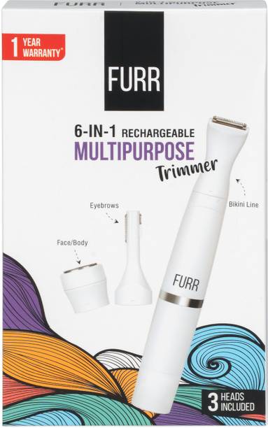 FURR By Pee Safe Trimmer For Women Multipurpose & Rechargeable | Pain Free Hair Removal Trimmer 45 min  Runtime 0 Length Settings