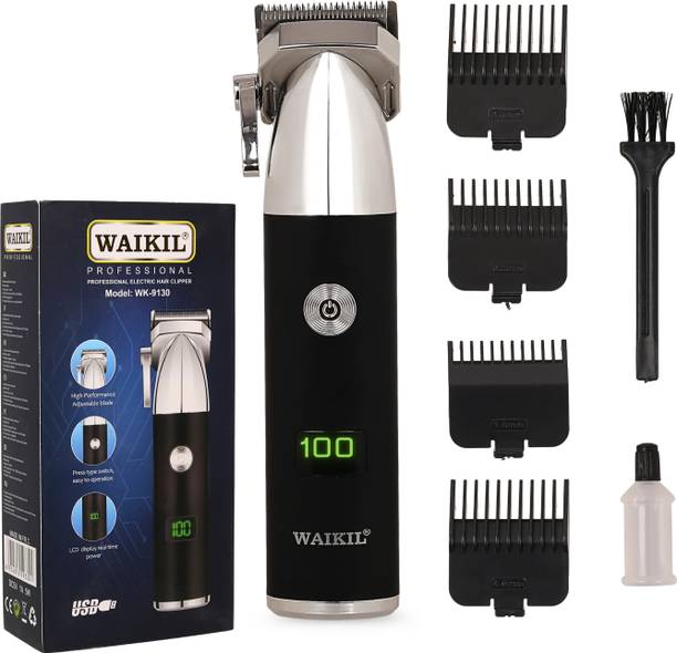 WAIKIL WK-9130 Professional Cordless Hair Trimmer with Precision Blade LED Display &USB Trimmer 120 min  Runtime 4 Length Settings