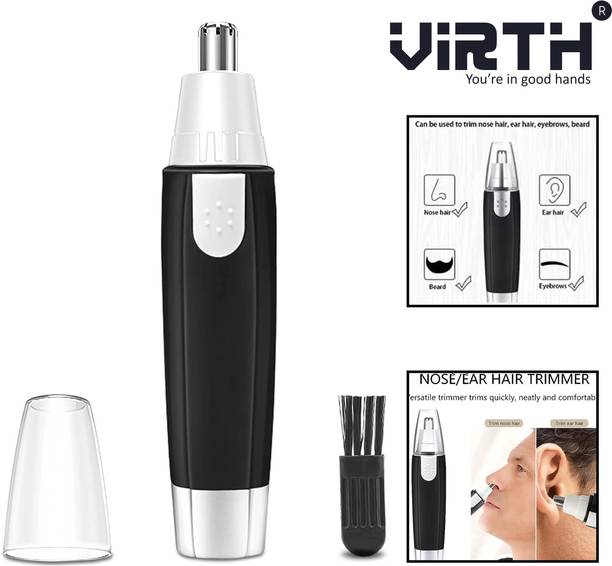 Virth Nose & Ear Hair Trimmer for Men & Women Dual-edge Blades Hair Remover Trimmer 120 min Runtime 0 Length Settings