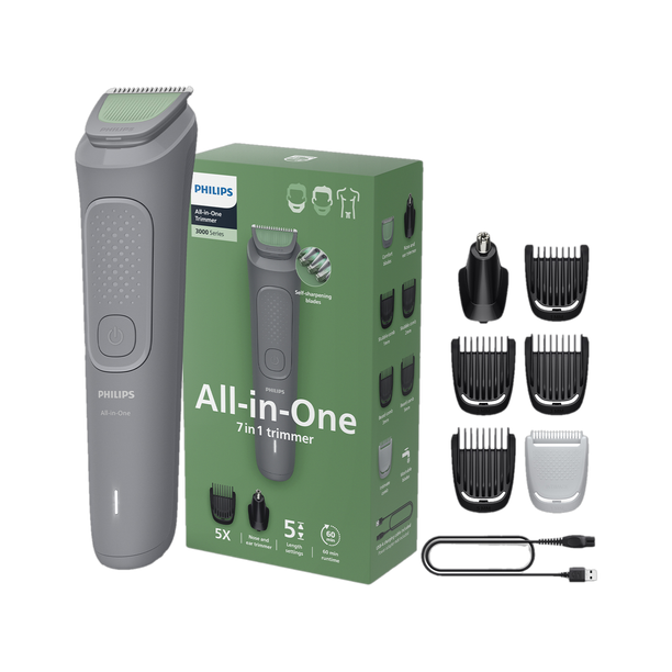PHILIPS MG3911/15 Fully Waterproof Trimmer 60 min Runtime 5 Length Settings