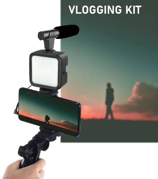 AMUSING All-In-One Smartphone Vlogging Kit Video Recording Equipment with Tripod Monopod Kit, Tripod Kit