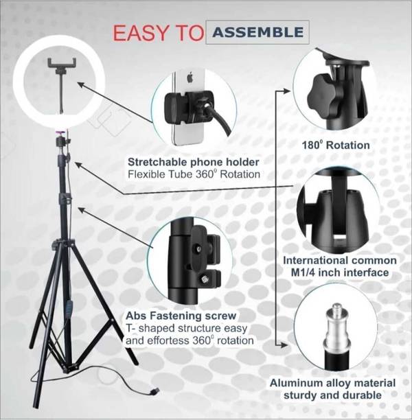 APENTERPRISES Big Led Ring Light Tripod Stand For Video, Selfie, Photography, Vlogs, Tiktok Monopod