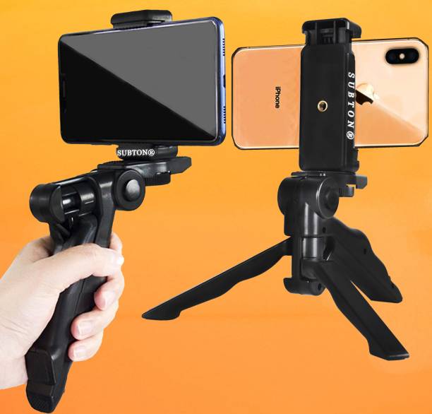 subton Photography Mobile Holder Tripod Camera Stand with Horizontal & Vertical Rotation | for Vlogging, Video Shooting, YouTube etc Compatible with All Mobile Phones, Action GoPro DSLR Cameras Tripod Tripod, Tripod Ball Head, Tripod Bracket, Tripod Clamp, Monopod