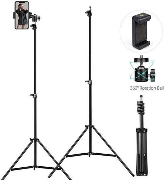 BASS BLING ®New Lightweight & Portable Tripod Stand with Mobile Phone Holder (BLACK) Tripod