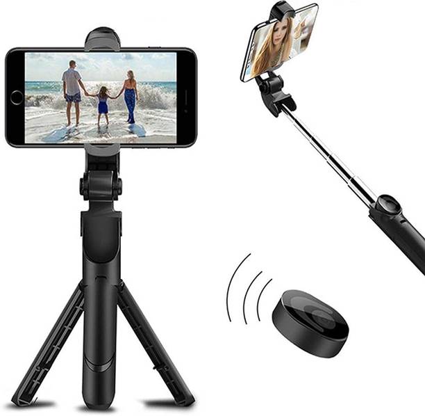 Wanzhow Portable Wireless Selfie Stick, Extendable Selfie tripod Vlog Stand for Youtube Tripod Bracket, Tripod