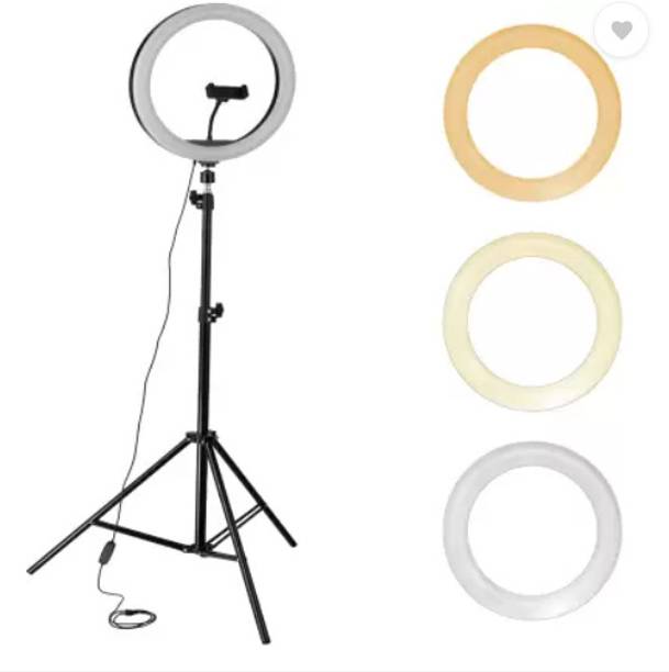 ZAXART 10 Inch Ring Light With Stand With Tripod Stand 3 Modes Ring Flash