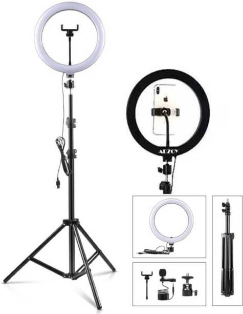 MICROBOTS Big Ring Light 10" With 7 Ft Tripod For Making Reels, Photography, Vloging Flash Tripod Kit