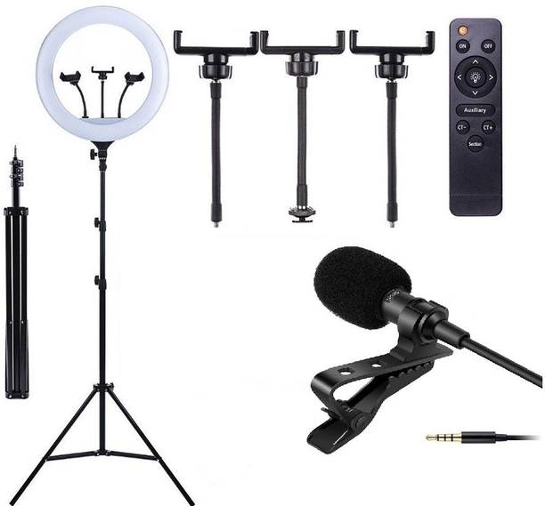 FKU BD-460 Ring Light 46CM & 8 Feet Tripod Stand 55W LED Ring Light,Remote, MIC Tripod Kit