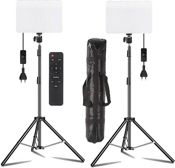 eloies 2nos Soft Light Kit for Studio Video & Photo, 9 Foot Adjustable Stands. 4000 lx Camera LED Light