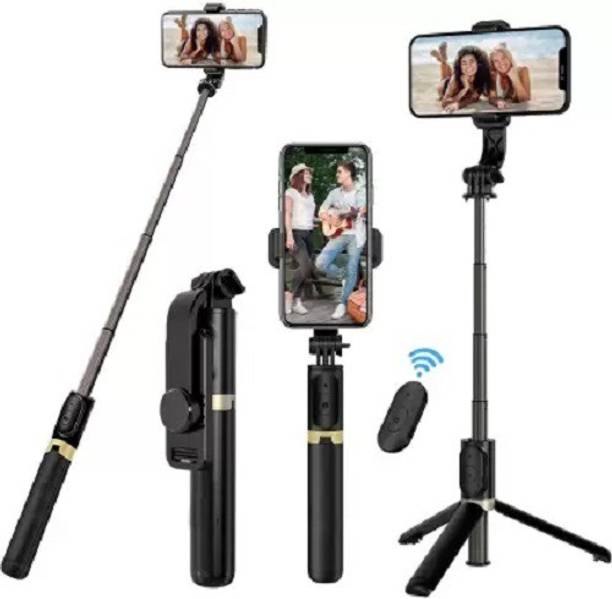 TULUA XT-02 Wireless Mini Live Broadcast Extendable Bluetooth Selfie Stick Cum Tripod for All Smartphones Bluetooth Selfie Stick