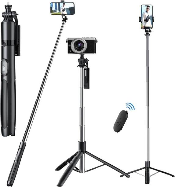 fire turtle 7Ft Bluetooth Tripod Stand for Mobile, GoPro & Cameras - Vlog & Travel Ready Tripod