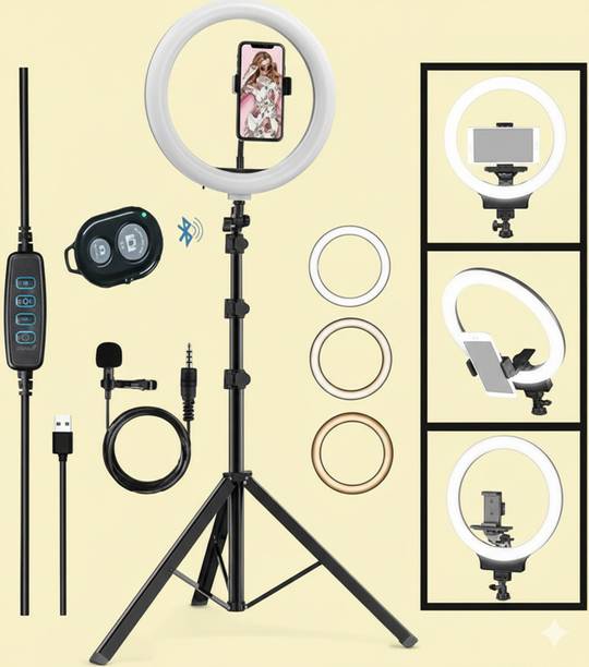 BESTFLY 10"Selfie Light 7Ft Long tripod with remote control and long caller mic Tripod, Monopod, Tripod Ball Head, Tripod Clamp, Tripod Bracket, Tripod Kit