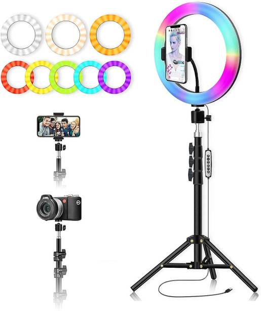 JPY USB Powered LED Ring Light for Makeup with 7 Feet Foldable Stand & Mobile Mount Tripod