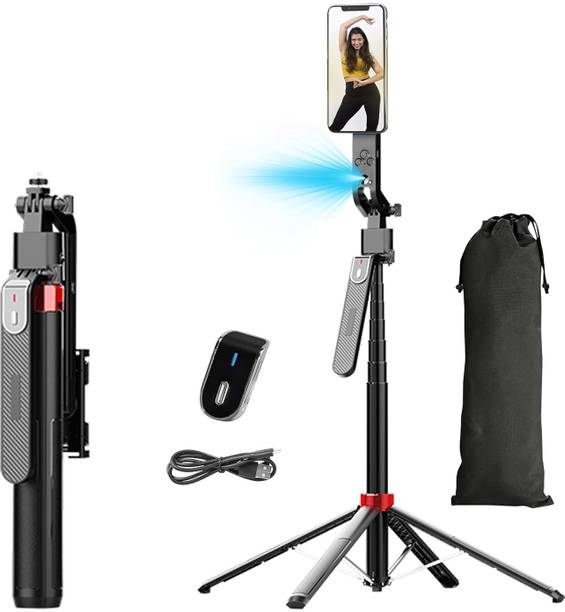 FKU Gimbal Selfie Stick with Bluetooth Remote for Vlog, Live Stream, Travel (Q185) Tripod