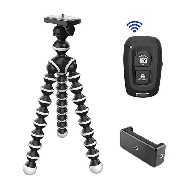 Tygot Gorilla Tripod/Mini Tripod for Mobile Phone with Phone Mount & Remote | Flexible Gorilla Stand for DSLR & Action Cameras Tripod