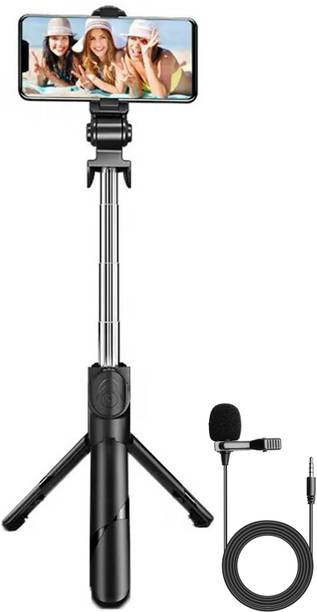 MOOZMOB Mobile Tripod Selfie Tripod Stand with Mic for Vlog and Video Recording Tripod, Monopod