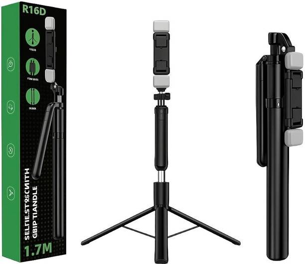 SansyStore R16D Selfie Stick with Dual Light Tripod for Travel Vlog Tripod