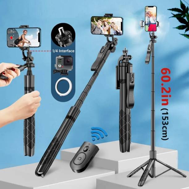 RETRACK L16 Selfie Stick Tripod (4in1) 5.8 Feet Long with Stable Handle BT Shutter Bluetooth Selfie Stick