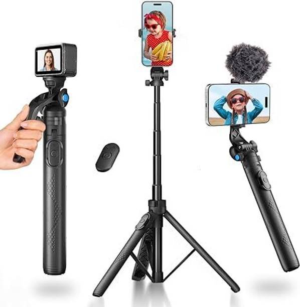 Hiffin HST-61 1.6Meter Portable Long Tripod Selfie Stick with Wireless Remote & 3 Legs Tripod