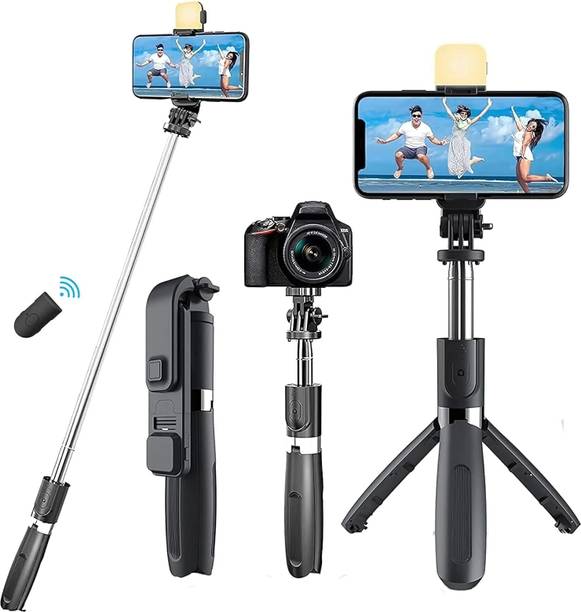 Sulfur 3-in-1 Convertible Tripod with Fill Light Rotating phone Holder&Bluetooth Remote Tripod, Tripod Kit, Tripod Bracket