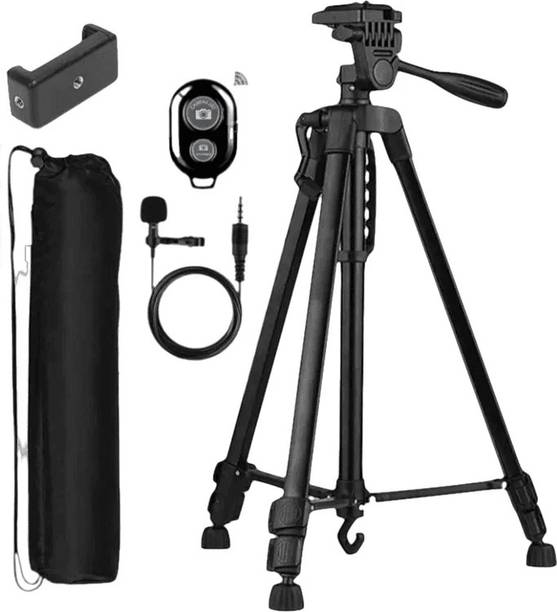 TPZ Heavy Aluminum Tripod (55-Inch), with Mic, Shutter Button & Mobile Holder Tripod