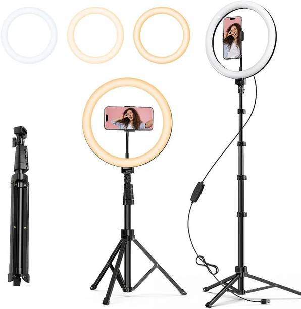 SIACART 12 Inches LED Ring Light with Mic Condenser for YouTube, Bluetooth Remote Tripod