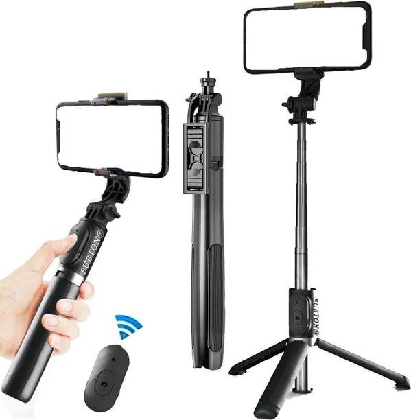 subton Basic Tripod 60inch Selfie Stick with Selfie Remote For Mobile Camera RingLights Tripod, Tripod Bracket, Tripod Clamp