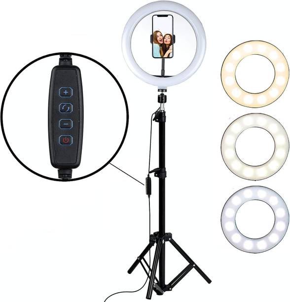 ADZOY Premium 6.9 feet Strong Metal Tripod & 10" LED Ring Light of 10 Level Brightness Tripod