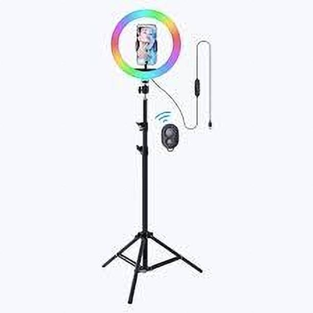 DEEPA ENTERPRISES 7 Feet Long Tripod Stand (210Inch) with 10" LED Ring Light Combo Tripod