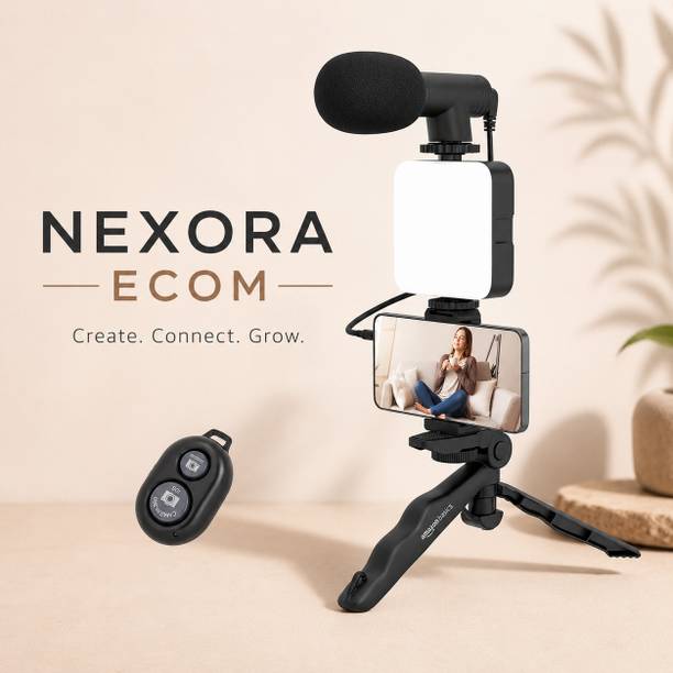 Nexora Mobile Vlogging Kit with Tripod, Mic and Light Tripod, Tripod Ball Head, Tripod Bracket, Tripod Clamp, Tripod Kit
