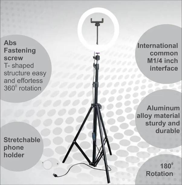 SansyStore 10”LED Ring Light with Durable Tripod Stand,Live Streaming, Video Recording P52 Tripod