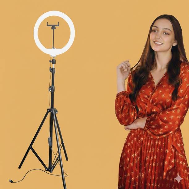 BESTFLY A3 New 10 Inches Big LED Ring Light with 7 feet Stand for Camera Smartphone Tripod, Tripod Kit
