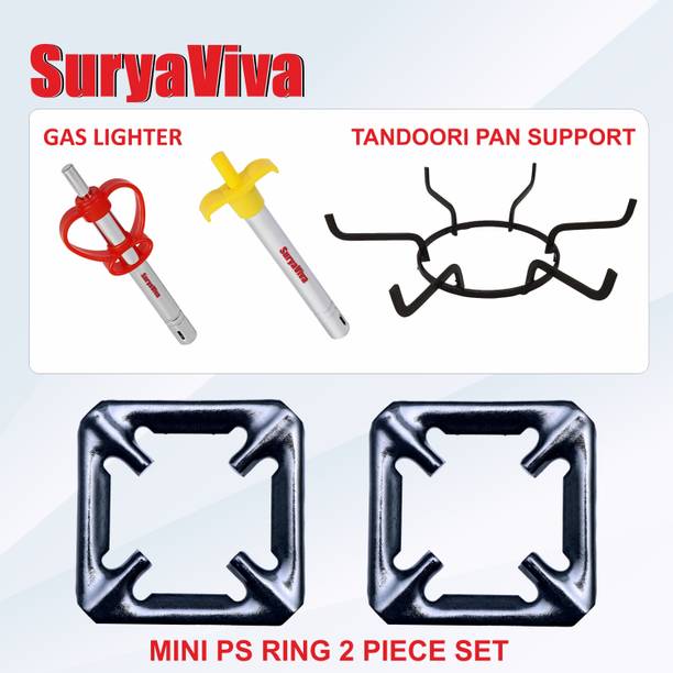 SURYAVIVA Tandoor pan Support Combo(Lighter+ps ring)Gas Stove Burner Removable Grill/Jali Mild steel Trivet