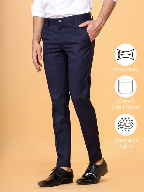 El Cielo Slim Fit Men Blue Trousers