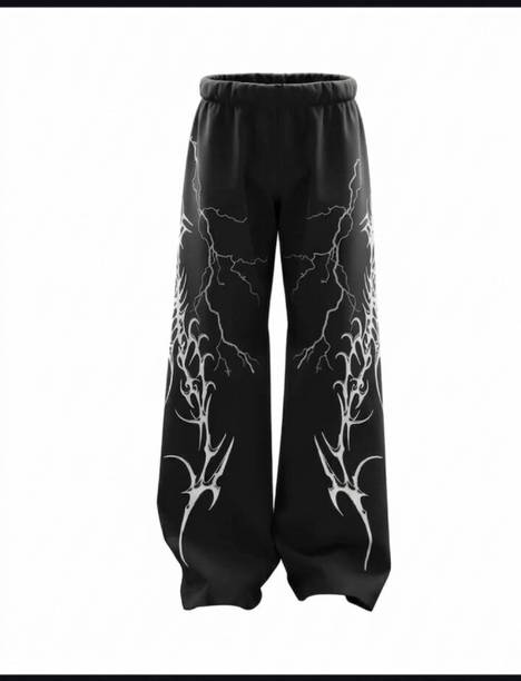 Pack of 2 Men Loose Fit Black Cotton Blend Trousers