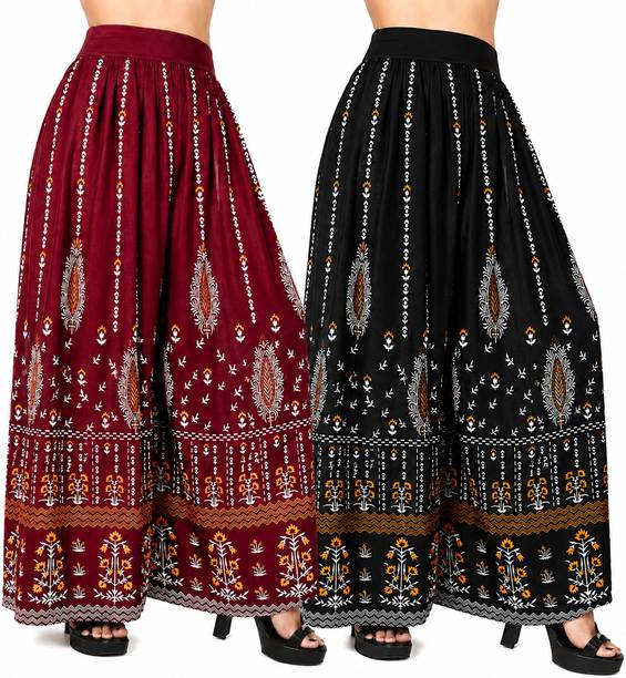 4K FASHION Relaxed Women Black, Maroon Trousers