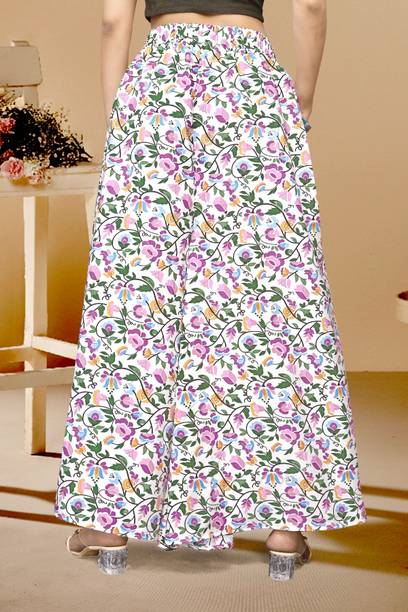 Women Relaxed White Viscose Rayon Trousers