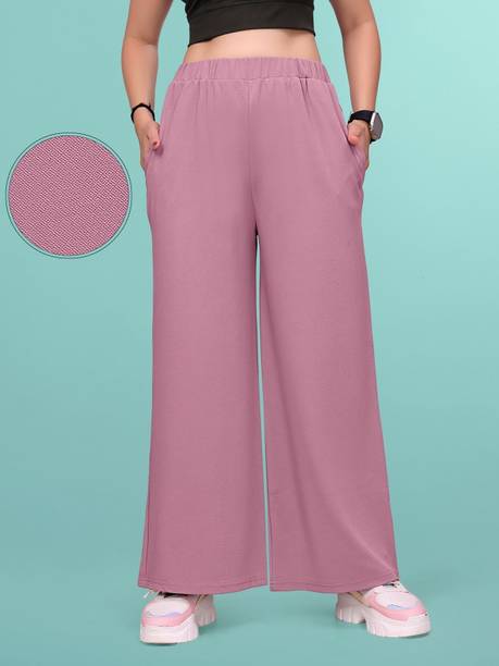 BHULAX Loose Fit Women Pink Trousers