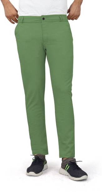 Lewit Slim Fit Men Light Green Trousers