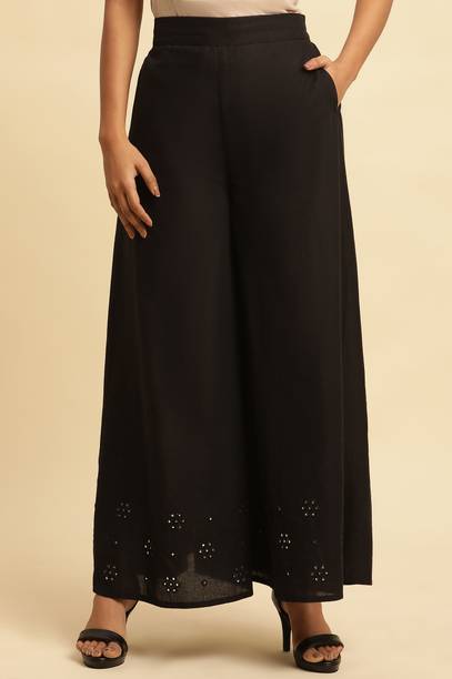 Women Black Pure Cotton Trousers
