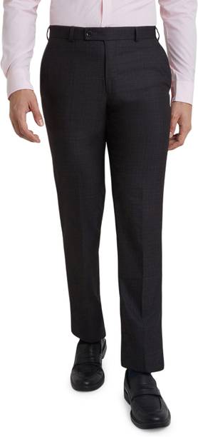 Men Regular Fit Multicolor Polyester Trousers