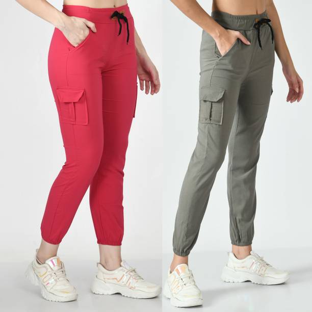 GLADLY Pack of 2 Women Skinny Fit Multicolor Cotton Blend Trou...