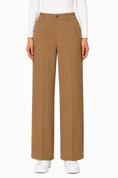 Women Comfort Fit Purple Cotton Blend Trousers
