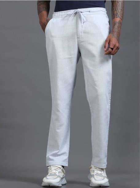 Relaxed Men White Pure Linen Trousers