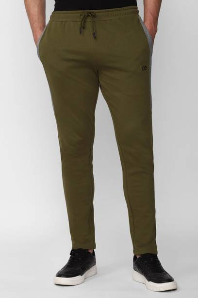 PETER ENGLAND Men Regular Fit Green Pure Cotton Trousers