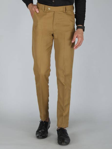 FMK Regular Fit Men Khaki Trousers