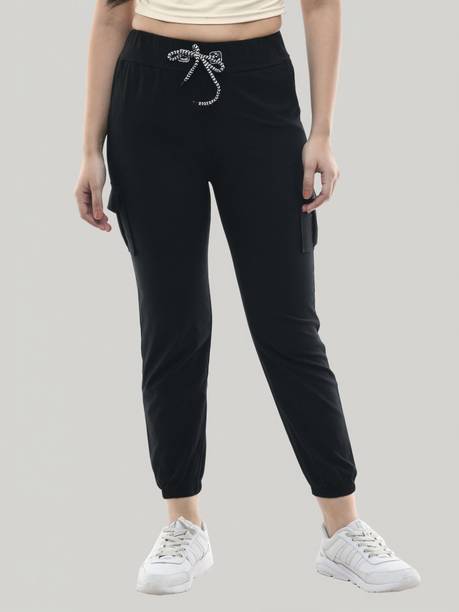 GLADLY Women Skinny Fit Black Cotton Blend Trousers