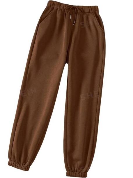 MISS LOCAL Women Regular Fit Brown Cotton Blend Trousers