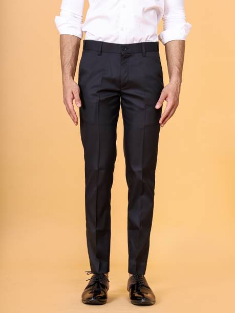 El Cielo Slim Fit Men Black Trousers